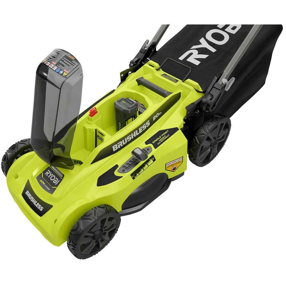RYOBI Push Lawn Mower 20 in. 40-Volt Adjustable Cutting Height Cordless Battery