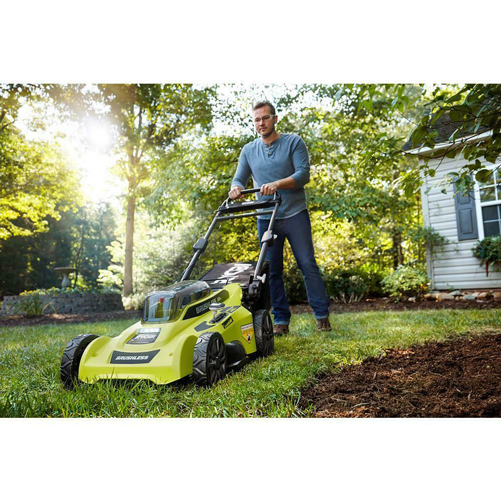 RYOBI Push Lawn Mower 20 in. 40-Volt Adjustable Cutting Height Cordless Battery