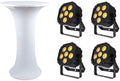 (4) Chauvet DJ Ezlink Par Q6 BT Wireless RGBA Bluetooth Wash Lights+Club Table