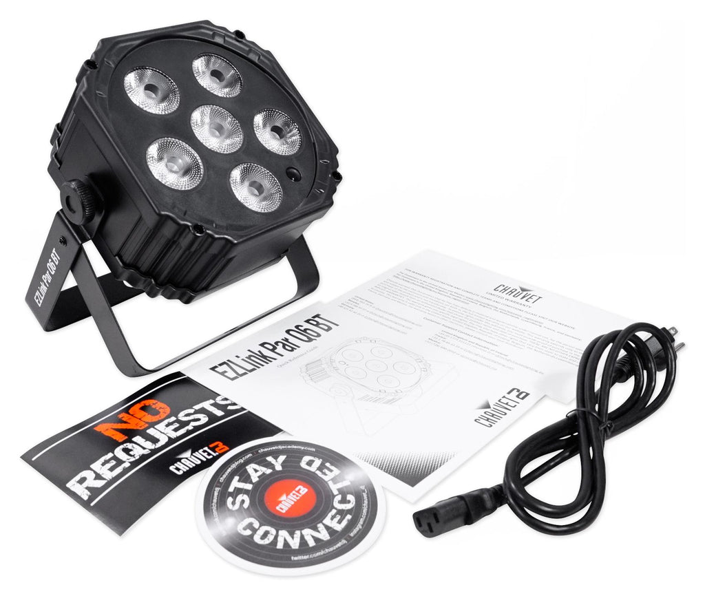 (4) Chauvet DJ Ezlink Par Q6 BT Wireless RGBA Bluetooth Wash Lights+Club Table