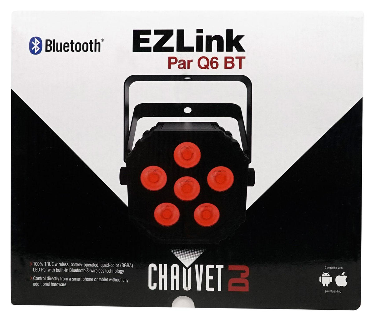 (4) Chauvet DJ Ezlink Par Q6 BT Wireless RGBA Bluetooth Wash Lights+Club Table