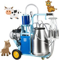 funchic electric milking machine milker with 25l/6.6gallon 304 stainless steel bucket for big livestocks cows horse camel,farm use 110v/220v