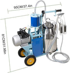 funchic electric milking machine milker with 25l/6.6gallon 304 stainless steel bucket for big livestocks cows horse camel,farm use 110v/220v