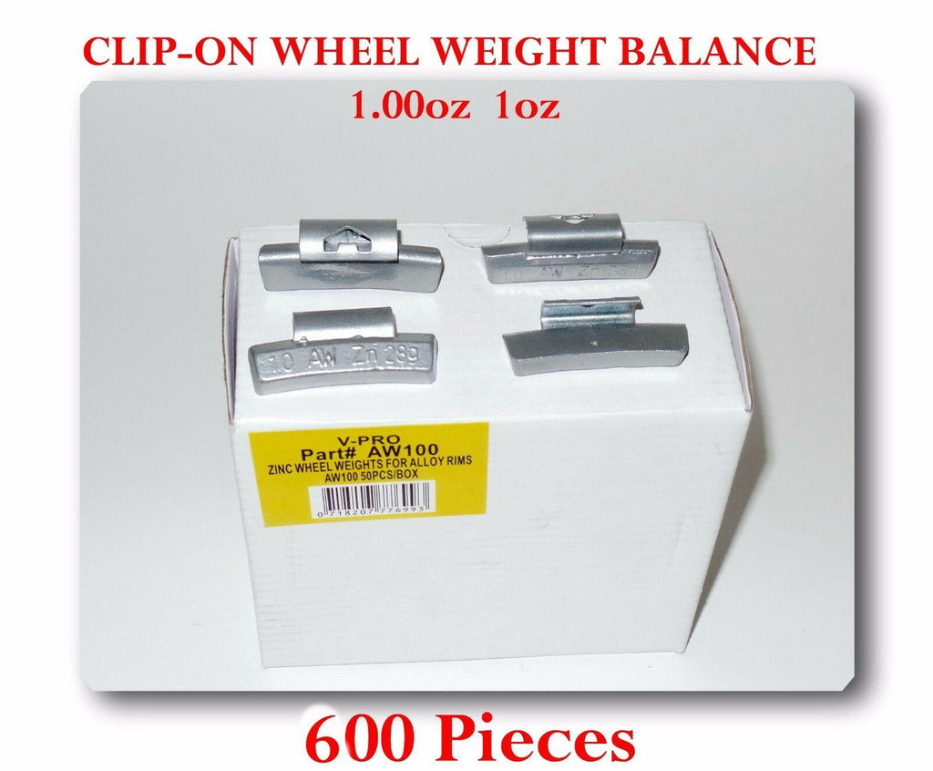 600 Pcs ZN CLIP-ON Wheel Weight  1.00oz 1oz AWZ100 oz Zing Led Free