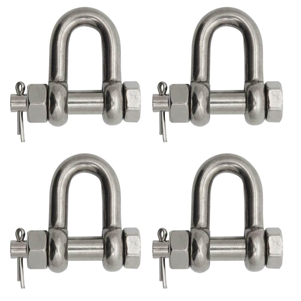 BoatTector  Steel Bolt-Type Chain Shackle - 3/4", 4-Pack