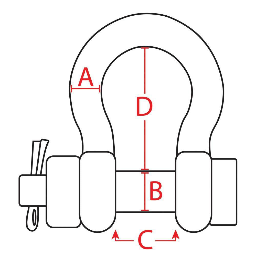 BoatTector  Steel Bolt-Type Chain Shackle - 3/4", 4-Pack