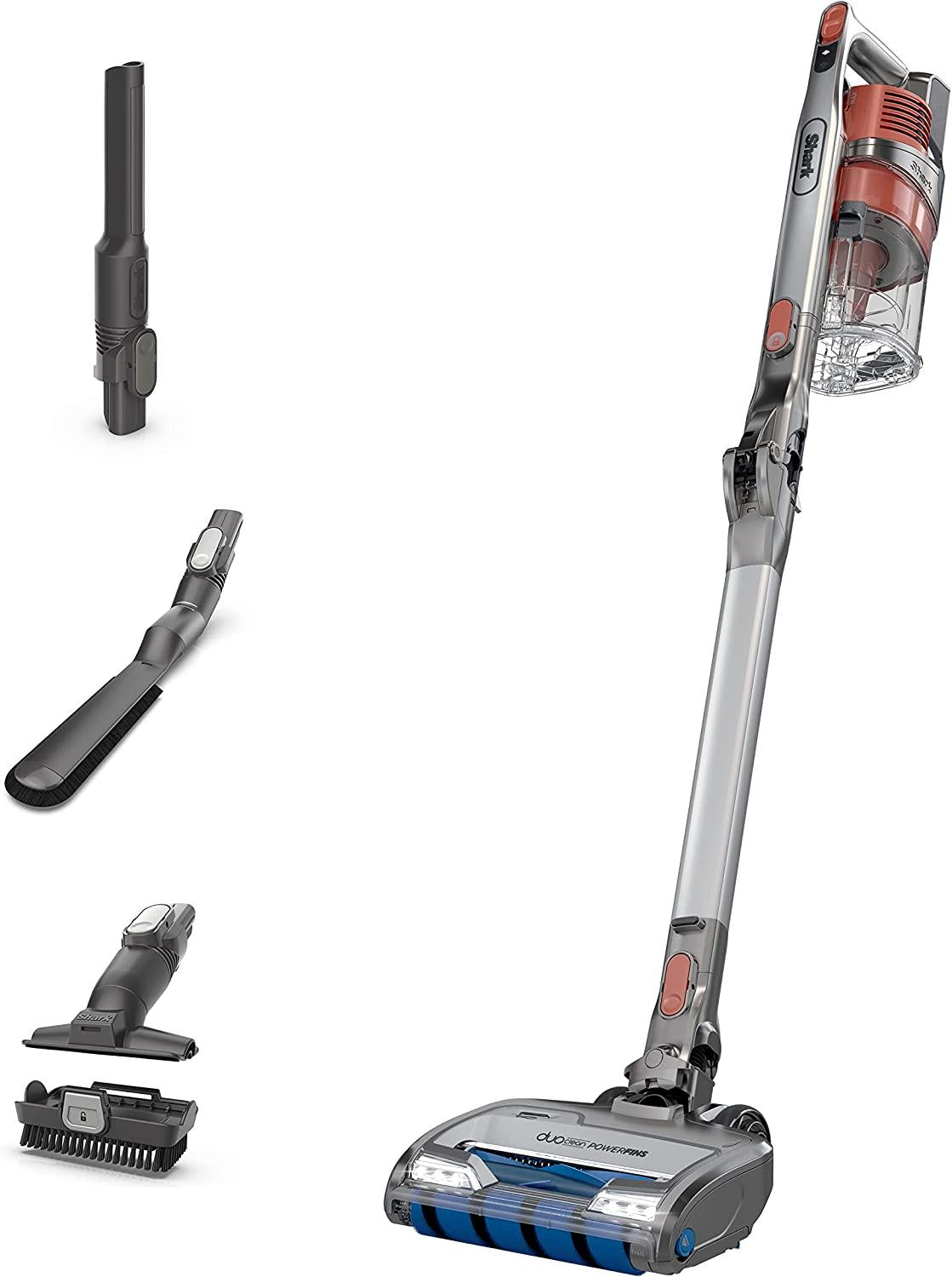 Shark IZ483H Vertex Cordless Stick Vacuum with DuoClean PowerFins, MultiFLEX, Crevice Tool, Pet Multi-Tool &amp; Anti-Allergen Brush, 120-min Runtime, Double Battery, Rosewood