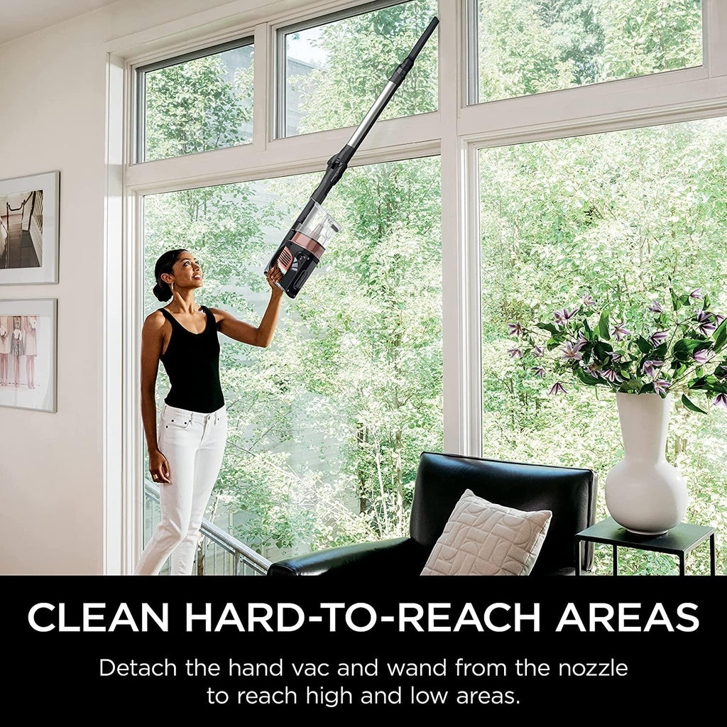 Shark IZ483H Vertex Cordless Stick Vacuum with DuoClean PowerFins, MultiFLEX, Crevice Tool, Pet Multi-Tool &amp; Anti-Allergen Brush, 120-min Runtime, Double Battery, Rosewood