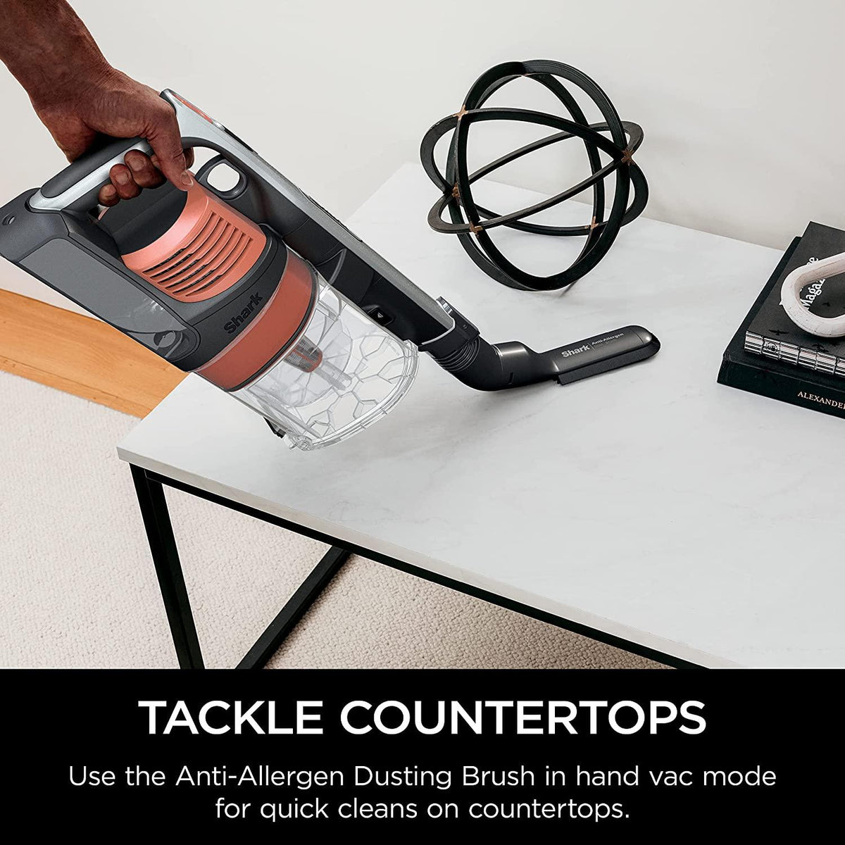 Shark IZ483H Vertex Cordless Stick Vacuum with DuoClean PowerFins, MultiFLEX, Crevice Tool, Pet Multi-Tool &amp; Anti-Allergen Brush, 120-min Runtime, Double Battery, Rosewood