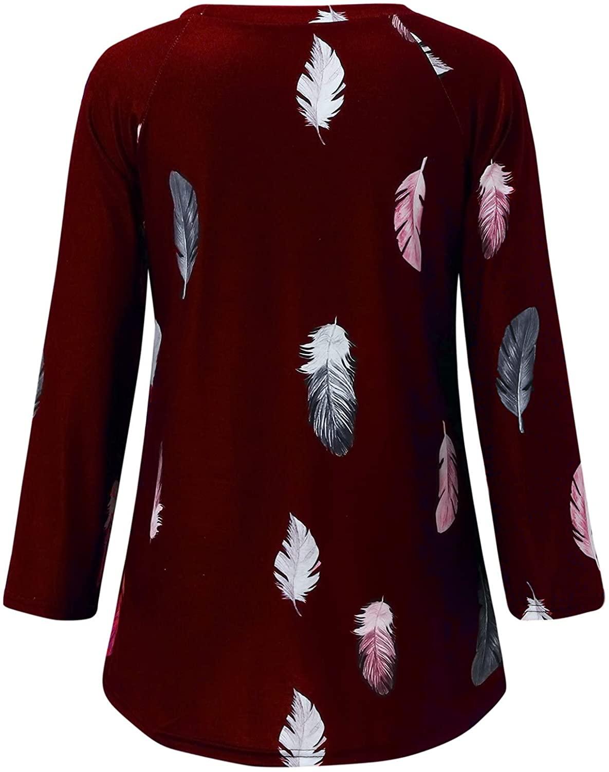 Tunic Tops for Leggings for Women Long Sleeve O Neck T Shirts Casual Loose Fit