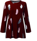 Tunic Tops for Leggings for Women Long Sleeve O Neck T Shirts Casual Loose Fit