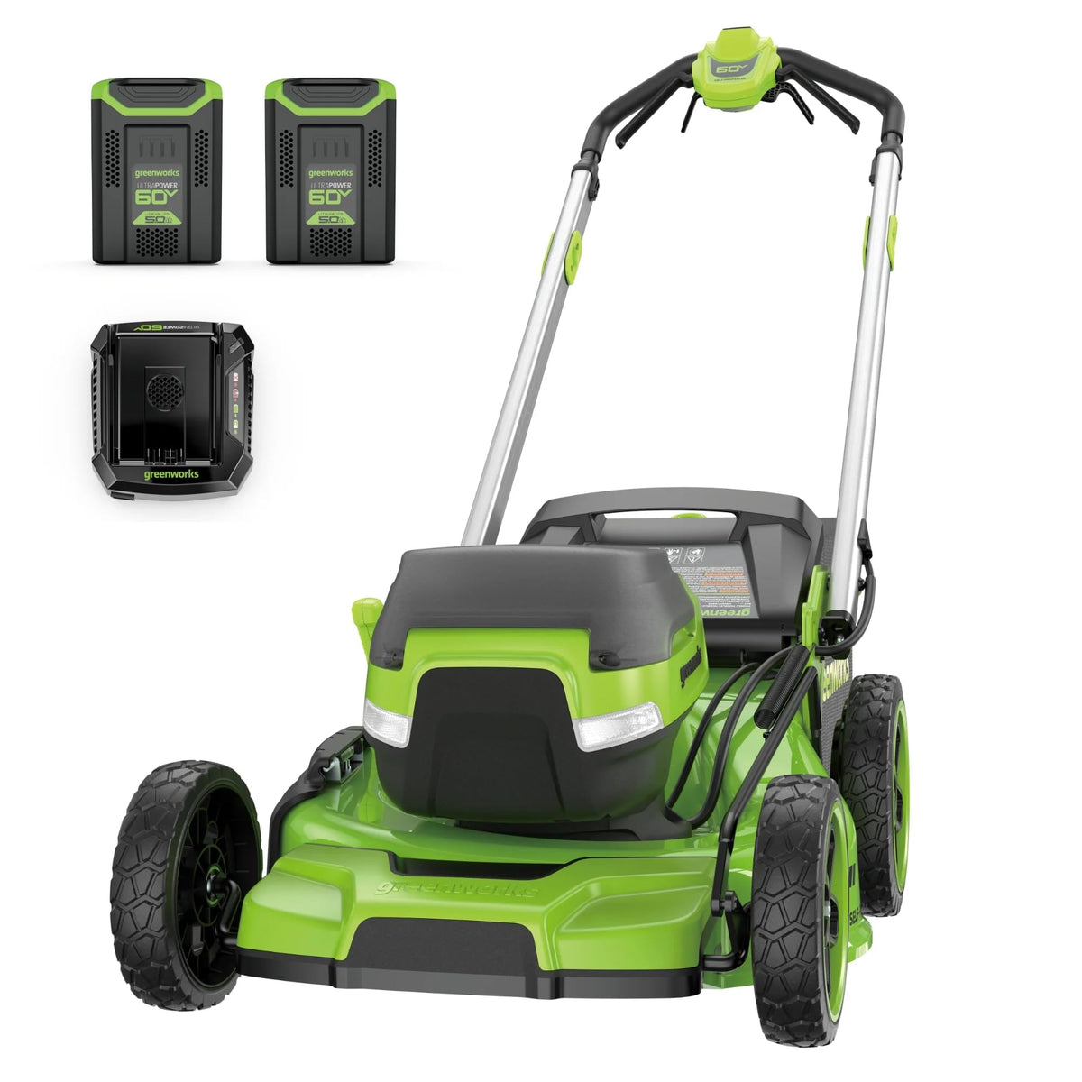 60V 21” Dual-Blade Self-Propelled Lawn Mower with (2) 5.0 Ah Batteries &amp; Rapid Charger