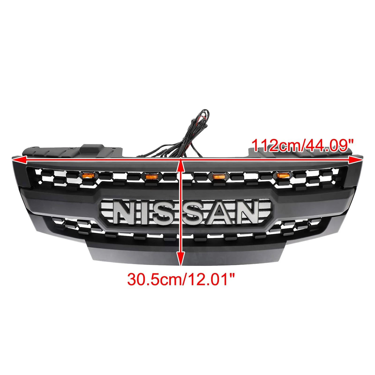 2009-2016 Nissan Frontier W/Led Lights Black Front Bumper Grill Replacement Generic