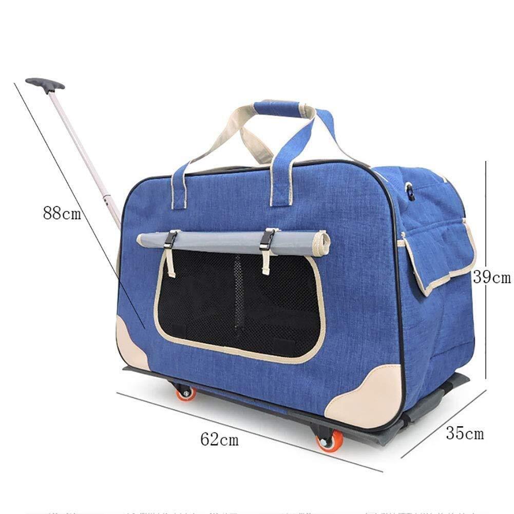 Zzyff Pet LaHidden Air Box Silent Wheel Trolley Bag High Elastic Frosted Nylon 900D Detachable 12 Kg Portable Pet Trolley Case Dog La62 35 39cm Durable