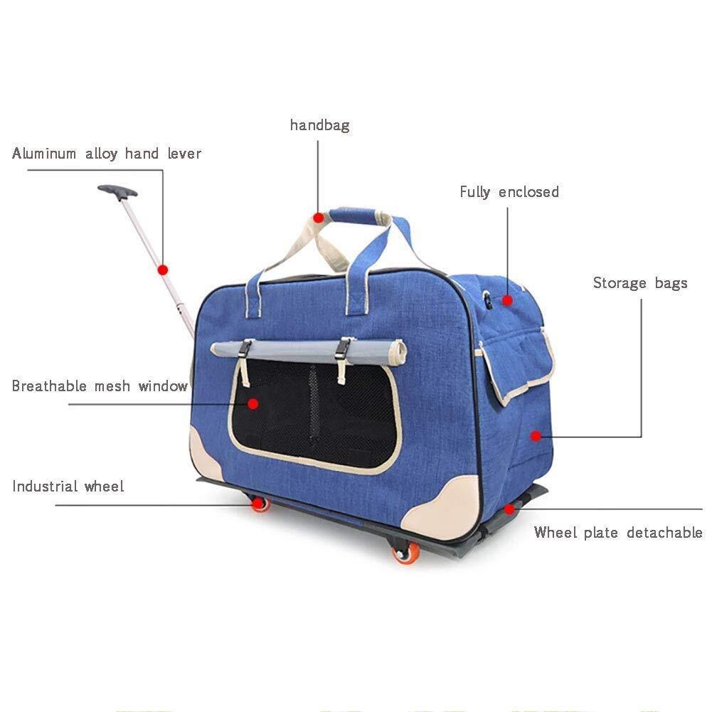 Zzyff Pet LaHidden Air Box Silent Wheel Trolley Bag High Elastic Frosted Nylon 900D Detachable 12 Kg Portable Pet Trolley Case Dog La62 35 39cm Durable