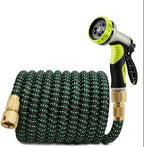 MIJPOJAN Garden Hoses Expanding, 60m Hose Upgraded Expandable Garden Hose Fittings The Ultimate No-Kink Flexible Water Hose 9 Function Spray Included (200 FT, Green/Black)