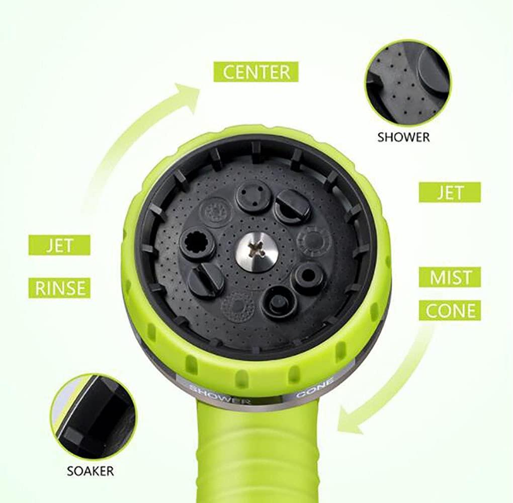 MIJPOJAN Garden Hoses Expanding, 60m Hose Upgraded Expandable Garden Hose Fittings The Ultimate No-Kink Flexible Water Hose 9 Function Spray Included (200 FT, Green/Black)