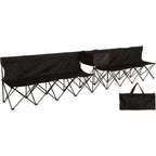 13.5 ft. Black Portable 8-Seater Folding Team Sports Sideline Bench (Attached Cooler)