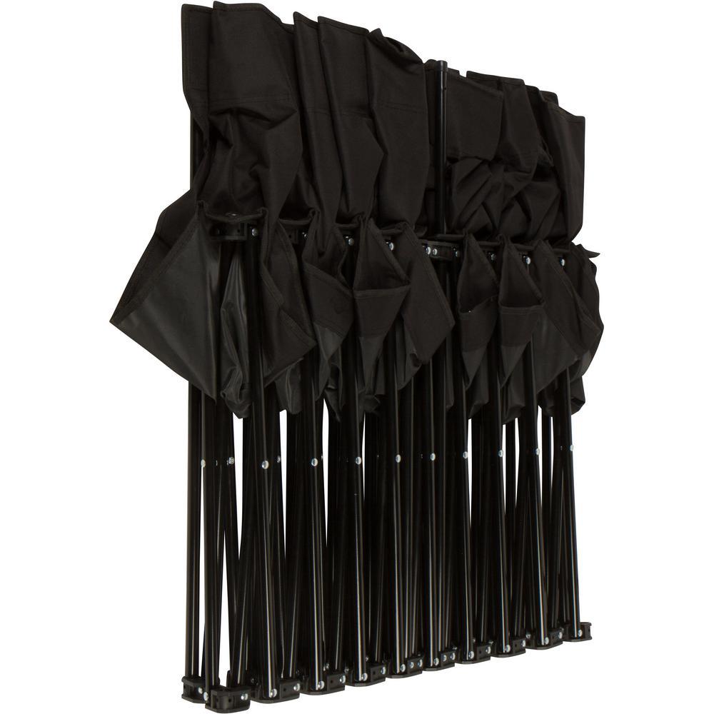 13.5 ft. Black Portable 8-Seater Folding Team Sports Sideline Bench (Attached Cooler)