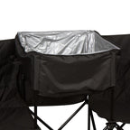 13.5 ft. Black Portable 8-Seater Folding Team Sports Sideline Bench (Attached Cooler)