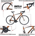 Tommaso Imola Endurance Aluminum Road Bike,  Claris R2000, 24 Speeds, Black, White, Burnt Orange