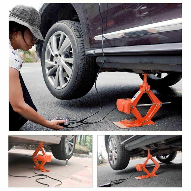Electric Jack 12V Solid 43.5cm Height 3Ton Car Rolling Scissor Tire Repair Tool