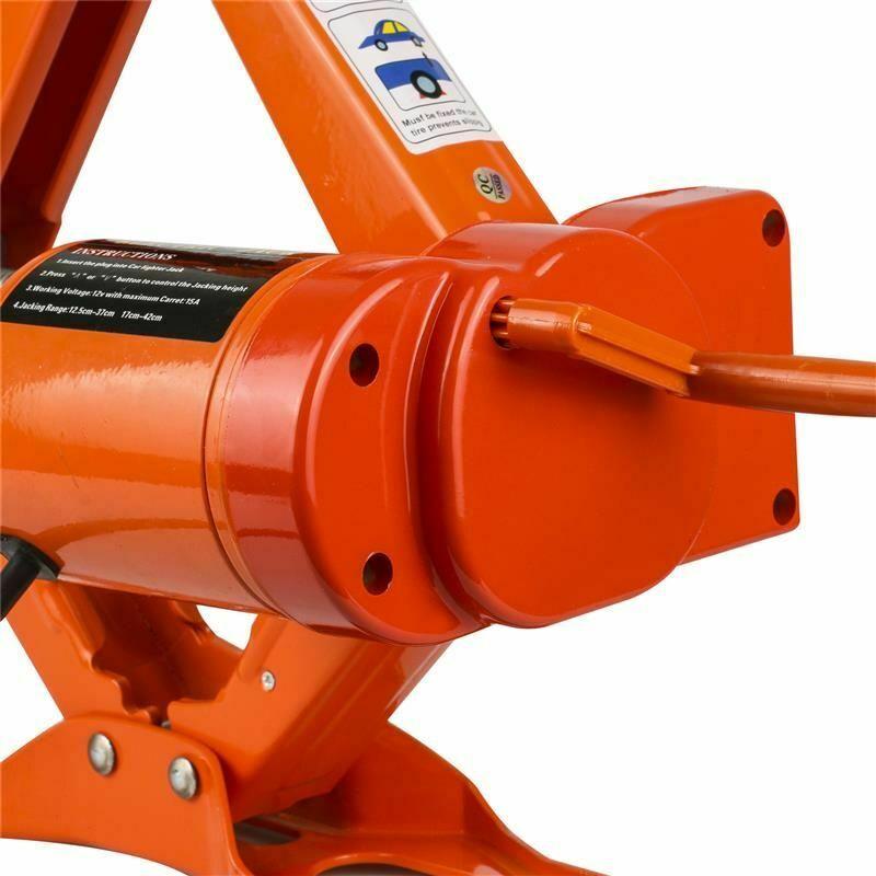 Electric Jack 12V Solid 43.5cm Height 3Ton Car Rolling Scissor Tire Repair Tool