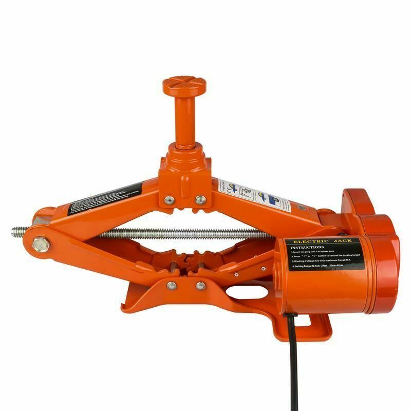 Electric Jack 12V Solid 43.5cm Height 3Ton Car Rolling Scissor Tire Repair Tool