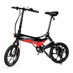 SWAGTRON EB7 Long-RanFolding Electric Bike, 16-Inch Wheels, Swappable Battery with Keylock &amp; Rear Suspension