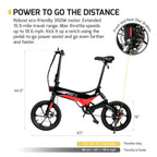 SWAGTRON EB7 Long-RanFolding Electric Bike, 16-Inch Wheels, Swappable Battery with Keylock &amp; Rear Suspension