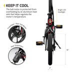 SWAGTRON EB7 Long-RanFolding Electric Bike, 16-Inch Wheels, Swappable Battery with Keylock &amp; Rear Suspension