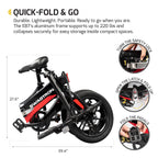 SWAGTRON EB7 Long-RanFolding Electric Bike, 16-Inch Wheels, Swappable Battery with Keylock &amp; Rear Suspension