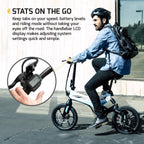 SWAGTRON EB7 Long-RanFolding Electric Bike, 16-Inch Wheels, Swappable Battery with Keylock &amp; Rear Suspension