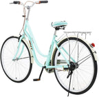 Complete Cruiser Bikes, 26-Inch Women's Beach Cruiser Bicycle, Retro Commuter Bicycle, High-Carbon Steel Frame, Rear Racks