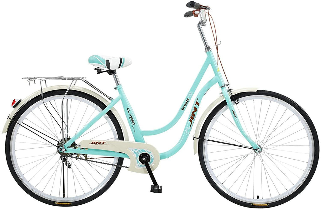 Complete Cruiser Bikes, 26-Inch Women's Beach Cruiser Bicycle, Retro Commuter Bicycle, High-Carbon Steel Frame, Rear Racks