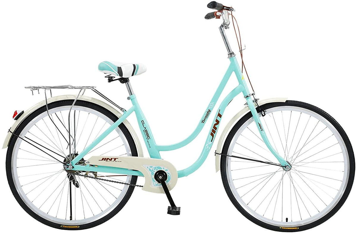 Complete Cruiser Bikes, 26-Inch Women's Beach Cruiser Bicycle, Retro Commuter Bicycle, High-Carbon Steel Frame, Rear Racks