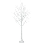 Prelit Birch Tree 96 LEDs Light Silver Twig Warm White White Branches (6 Ft) Home Festival Party Christmas Indoor and Outdoor 1 Pack