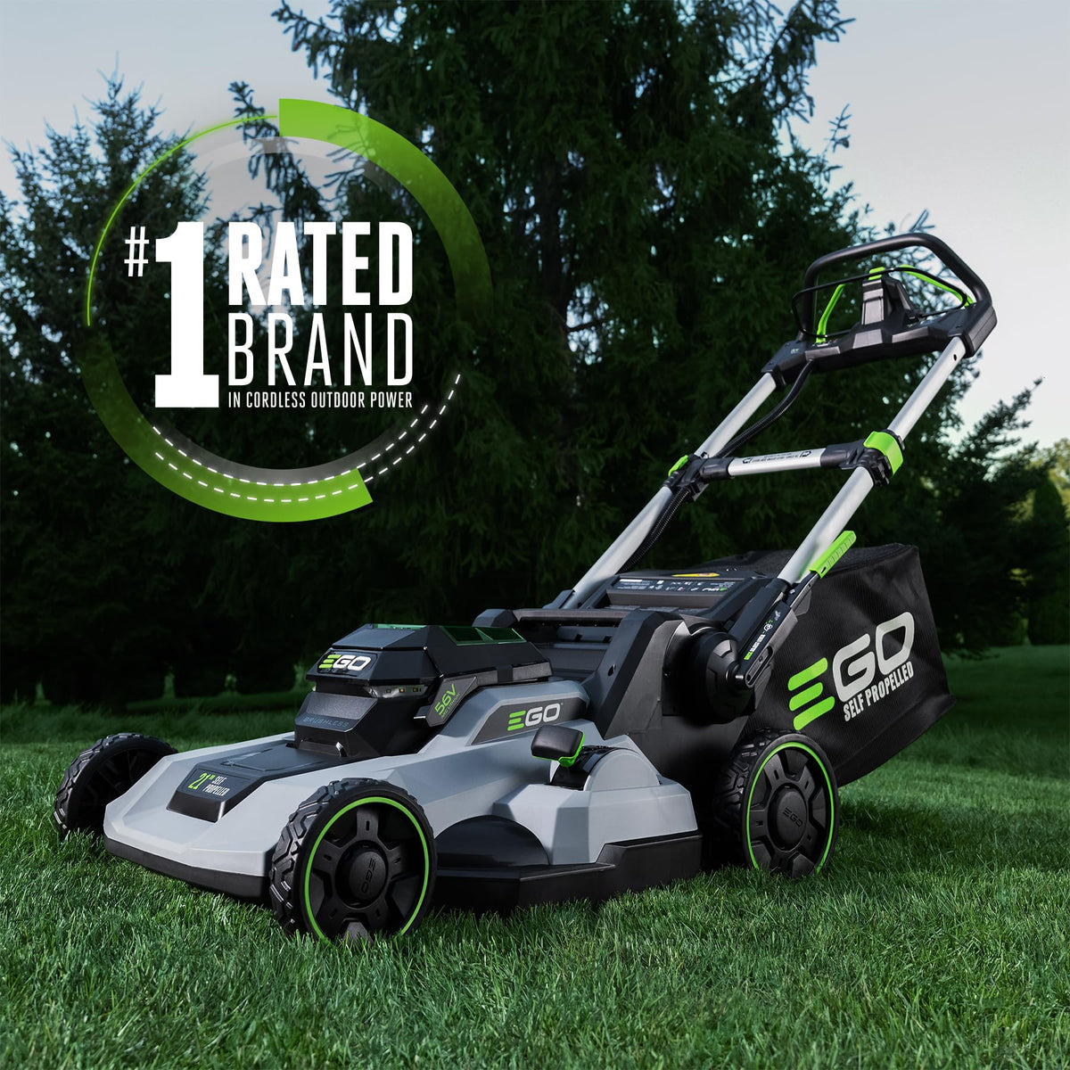 21-Inch Electric Lawn Mower, Self-Propelled Cordless, Includes 56V 6.0Ah Battery and 320W Charger (LM2114SP) Plus Extra 21" Mower High-Lift Blade (AB2103)