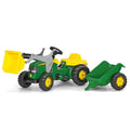John Deere Pedal Tractor with WorFront Loader and Detachable Trailer