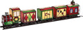 Bieye L10774 Christmas Train Tiffany Style Stained Glass Accent Table Lamp Night Light for Decorating, 39"L x 8"H
