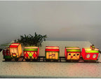 Bieye L10774 Christmas Train Tiffany Style Stained Glass Accent Table Lamp Night Light for Decorating, 39"L x 8"H