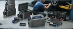 3-In-1 Tool Box with Wheels | Rolling Stackable Tool Box | Modular Tools StoraSystem | Small Toolbox with Detachable Parts Box Organizer丨Portable Toolbox for Garages,Home DIY,Workshop丨17+19+21"