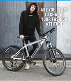 Mad Hornets Red and Black MTB Mountain Bike 26 In. Wheels, 21 Speed Disc Bicycle Unisex Adult