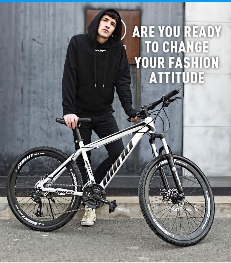 Mad Hornets Red and Black MTB Mountain Bike 26 In. Wheels, 21 Speed Disc Bicycle Unisex Adult