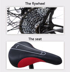 Mad Hornets Red and Black MTB Mountain Bike 26 In. Wheels, 21 Speed Disc Bicycle Unisex Adult