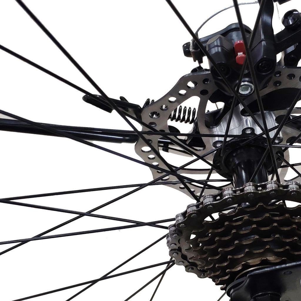 Mad Hornets Red and Black MTB Mountain Bike 26 In. Wheels, 21 Speed Disc Bicycle Unisex Adult
