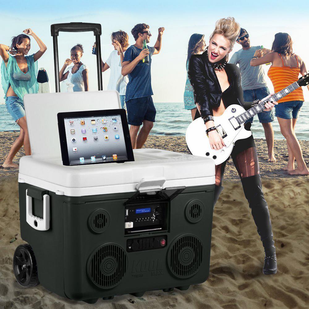 KoolMax 40 Qt. Gray Wheeled Cooler, Bluetooth PA System and Power Station