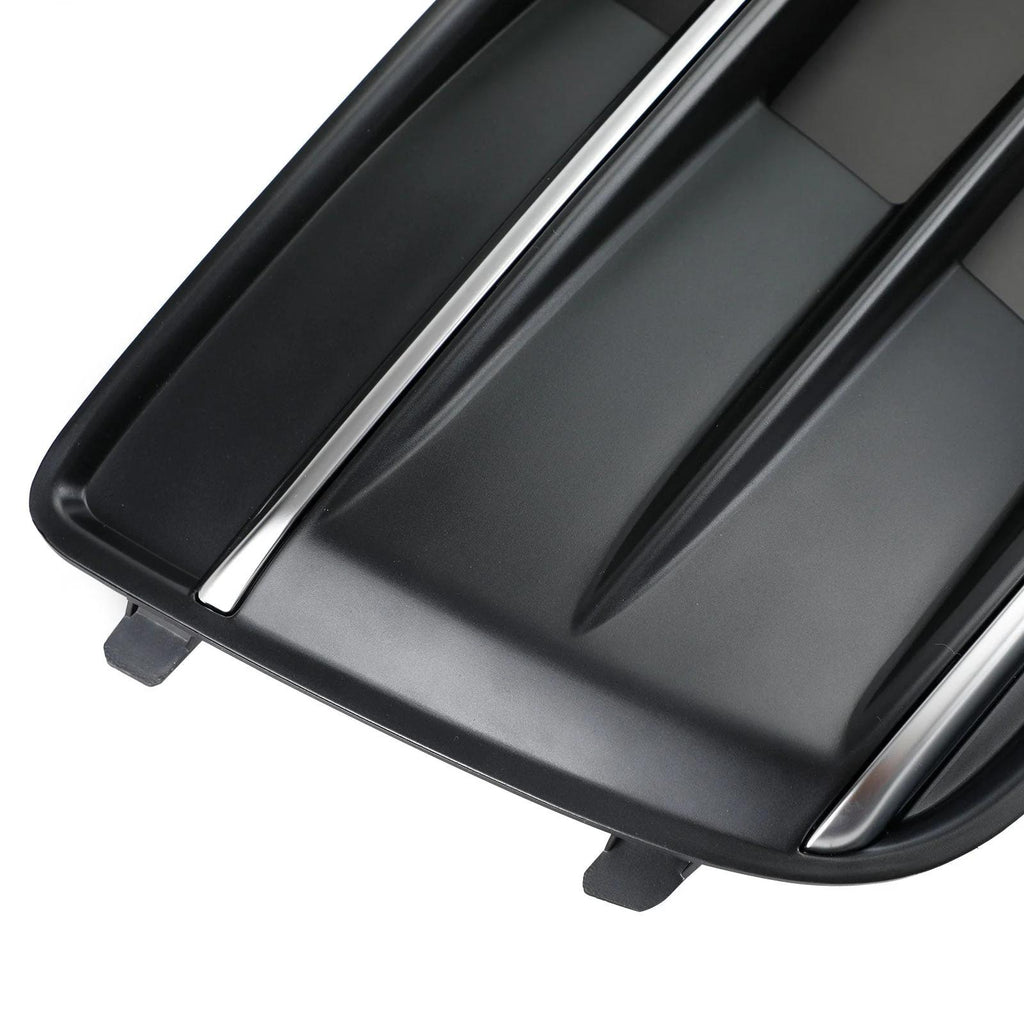 2018-2023 Audi Q5 Standard Version 2PCS Black/Chrome Front Bumper Cover Grille Bezel Insert Generic