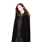 Fashion 8479-BLK Victorian Cape with Lace, Black