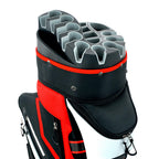 Ram Golf Premium Cart Bag with 14 Way Molded Organizer Divider Top Black Red